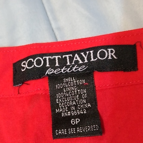 Scott Taylor Petite Skirt Red Black Embroidered 6P - Picture 3 of 8